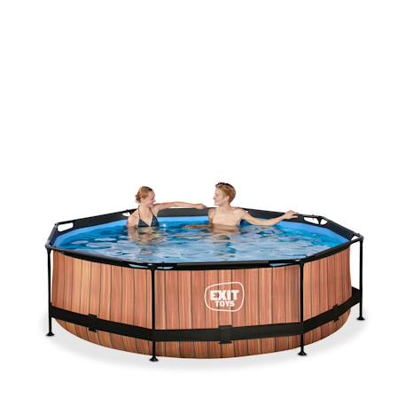 Piscine ronde ø300cm avec pompe filtrante pour jardin Marron+Vert 4 - vertbaudet enfant 