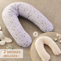 Puériculture-Pack coussin de maternité xxl - 2 housses : étoile & écru - grossesse, maternité et allaitement