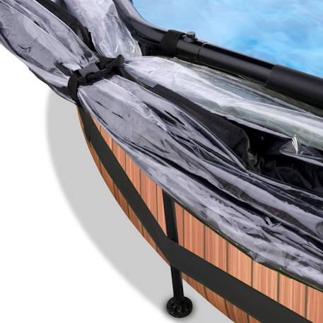 Piscine couverte wood ø360x76cm avec pompe filtrante Gris+Gris clair+Marron+Vert 17 - vertbaudet enfant 