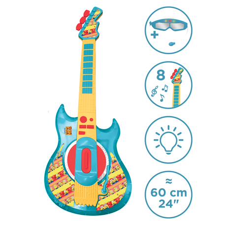 Guitare électronique lumineuse avec lunettes et micro minions Bleu 2 - vertbaudet enfant 