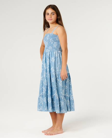 Robe tropical dawn maxi dress fille Washed blue 2 - vertbaudet enfant 