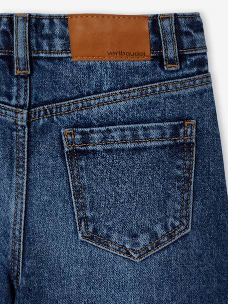 Jean fille large bas effiloché bleu foncé+denim bleached+gris+stone 5 - vertbaudet enfant 