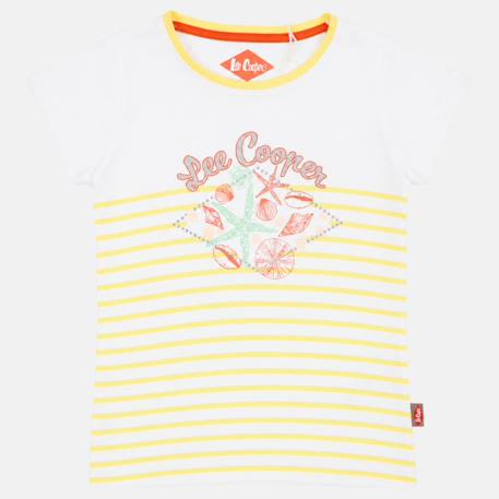 T-shirt manches courtes fille Bleu+Jaune+Rose 8 - vertbaudet enfant 