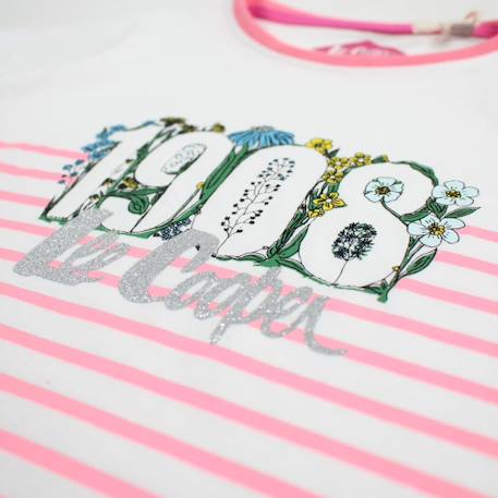 T-shirt manches courtes fille Bleu+Jaune+Rose 14 - vertbaudet enfant 