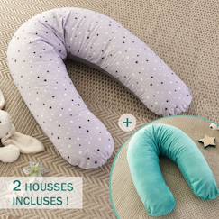 Puériculture-Pack coussin de maternité xxl - 2 housses : étoile & menthe - grossesse, maternité et allaitement