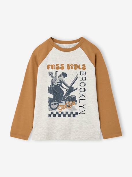 T-shirt manches longues garçon marine+ocre+vert 4 - vertbaudet enfant 