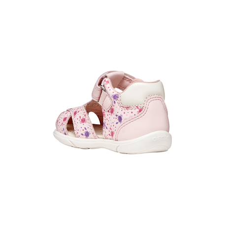 Sandales en cuir  à scratch Rose clair   blanc 5 - vertbaudet enfant 