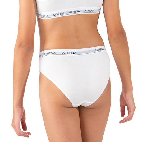 Lot de 2 slips fille coton ultra doux Blanc-bleu pastel+Blanc-gris chiné 8 - vertbaudet enfant 