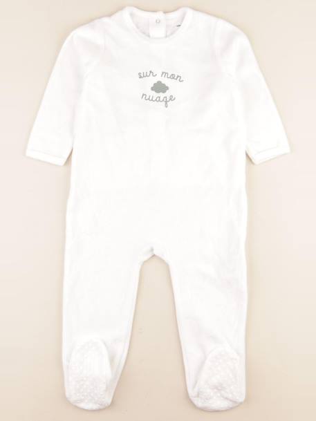 Pyjama velours - 2 ans Blanc 1 - vertbaudet enfant 