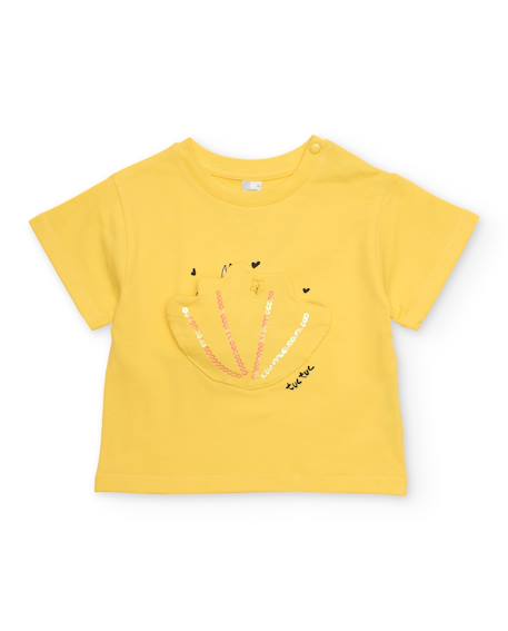 Ensemble en maille pour fille avec détails à sequins Jaune 2 - vertbaudet enfant 