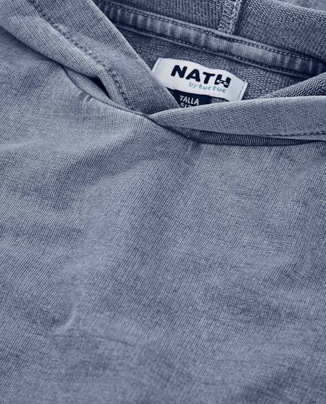 Sweat garçon en maille et denim effet délavé Bleu 4 - vertbaudet enfant 