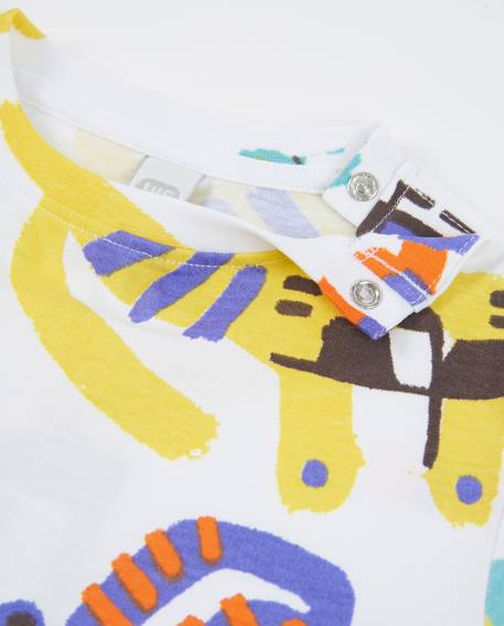 T-shirt garçon en maille avec motif animaux Blanc 3 - vertbaudet enfant 