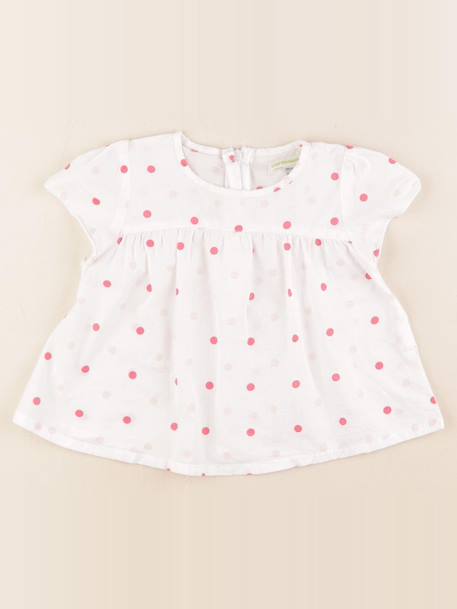 Blouse - 2 ans Blanc, rose 1 - vertbaudet enfant 