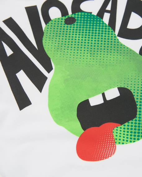 T-shirt garçon en maille avec motif avocat Blanc 4 - vertbaudet enfant 