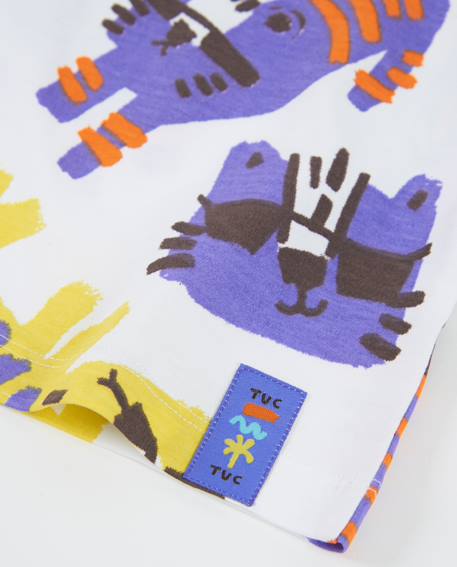 T-shirt garçon en maille avec motif animaux Blanc 4 - vertbaudet enfant 