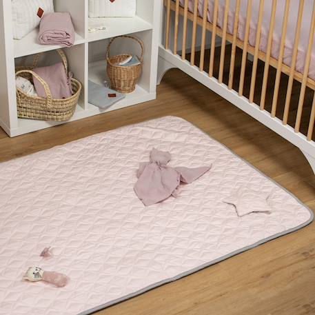 Tapis de parc tapis d'éveil bébé réversible en coton piqué Rose+Vert menthe 2 - vertbaudet enfant 