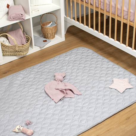 Tapis de parc tapis d'éveil bébé réversible en coton piqué Rose+Vert menthe 5 - vertbaudet enfant 