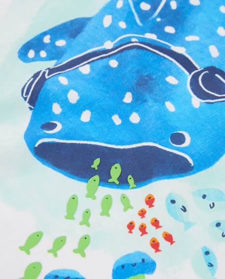 T-shirt garçon en maille avec motif de grand poisson Blanc 4 - vertbaudet enfant 