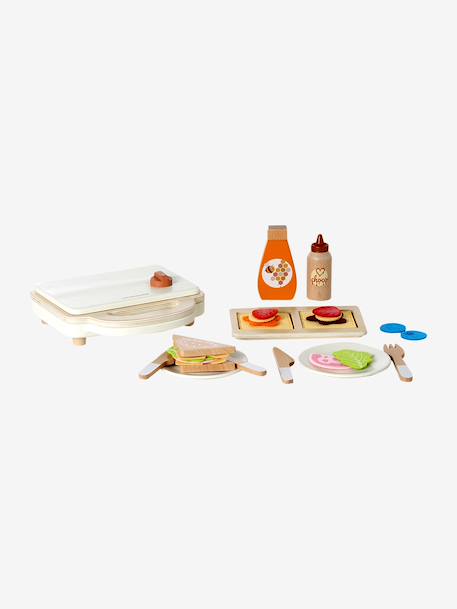 Appareil gaufres croque-monsieur en bois FSC® écru 1 - vertbaudet enfant 