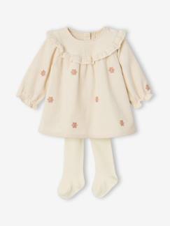 -Ensemble robe et collants naissance