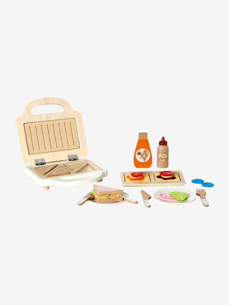 Appareil gaufres croque-monsieur en bois FSC® écru 2 - vertbaudet enfant 
