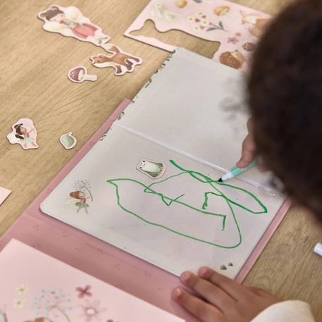 Livre de dessin magnétique rosa fairy garden Rose 6 - vertbaudet enfant 