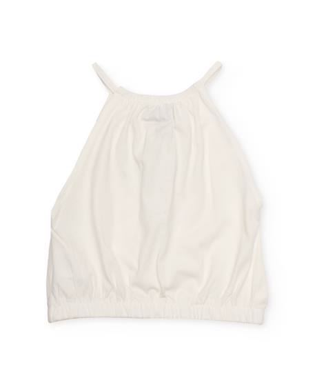 Top fille en maille avec encolure dos-nu Blanc 2 - vertbaudet enfant 