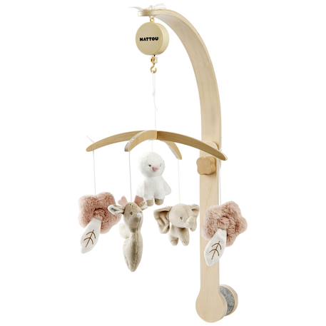 Mobile musical fanfan Beige, blanc, rose 2 - vertbaudet enfant 
