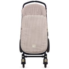 Linge de maison et décoration-Linge de lit bébé-Chancelière mi-saison praliné vichy rayures moka tog 2,5