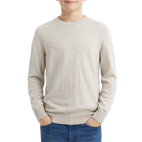 Pull garçon knit neck Beige+Marine+Noir 1 - vertbaudet enfant 