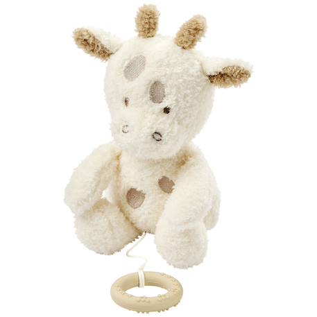 Peluche musicale lapin en tissu doux avec mélodie intégrée Beige+Ecru, marron 4 - vertbaudet enfant 