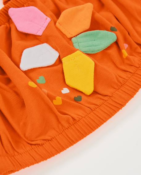 Top fille en maille avec détails en relief Orange 4 - vertbaudet enfant 