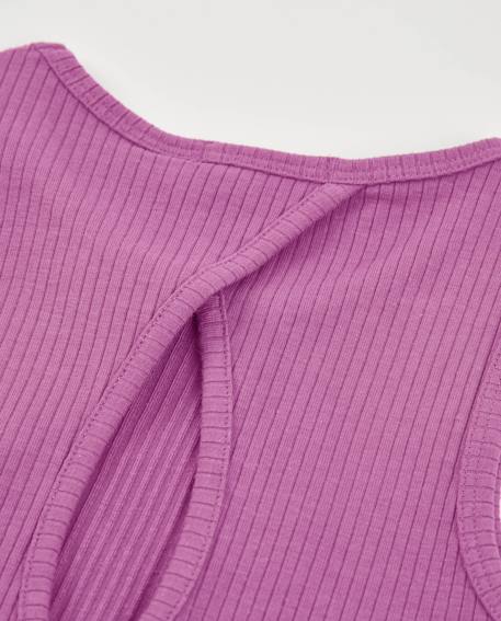 Top fille en maille côtelée Violet 4 - vertbaudet enfant 