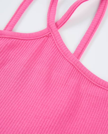 Top fille en maille avec fines bretelles croisées Rose 3 - vertbaudet enfant 