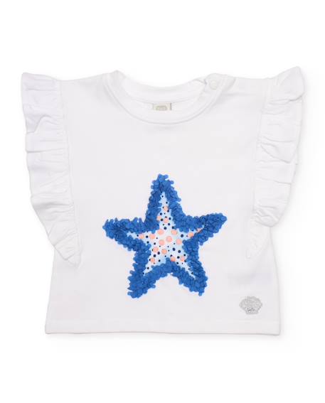 Bébé-T-shirt, sous-pull-T-shirt pour fille en maille avec étoile texturée