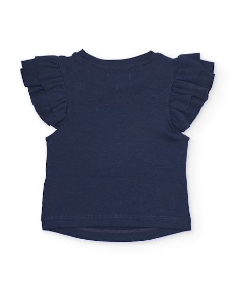 Top fille en maille côtelée Bleu 2 - vertbaudet enfant 