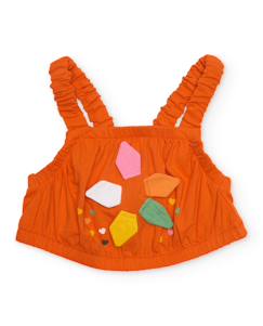 -Top fille en maille avec détails en relief