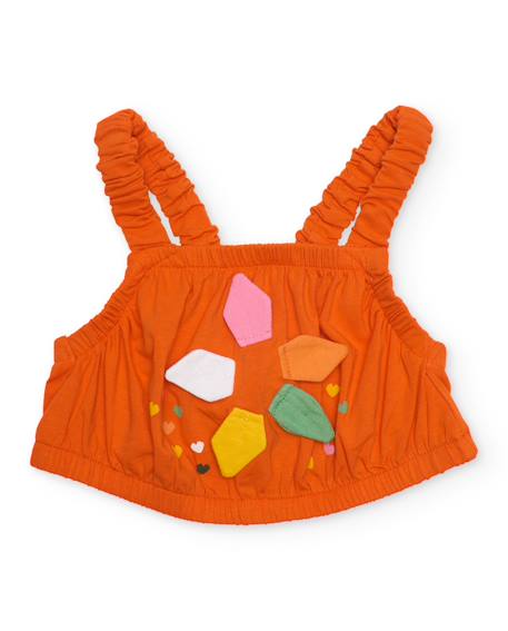 Fille-Top fille en maille avec détails en relief