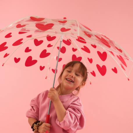 Parapluie cœurs rouges Transparent, rouge 3 - vertbaudet enfant 