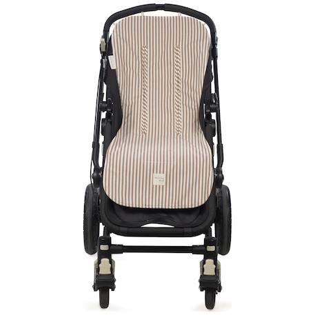 Assise pour poussette praliné rayures matcha Marron+Vert 1 - vertbaudet enfant 