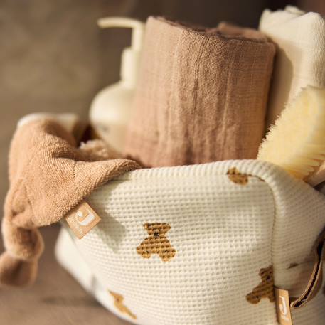 Trousse de toilette little waffle mini teddy bear Ecru, marron, noir 5 - vertbaudet enfant 