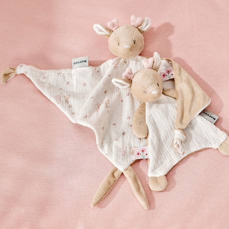 Maxi doudou biche blanc-sable Beige, blanc 2 - vertbaudet enfant 