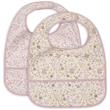 Lot de 2 bavoirs plastifiés flower fairies Rose, violet, jaune 1 - vertbaudet enfant 