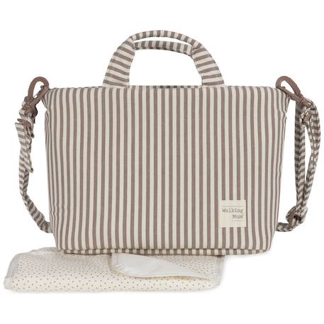 Sac à langer praliné rayures moka Marron 1 - vertbaudet enfant 