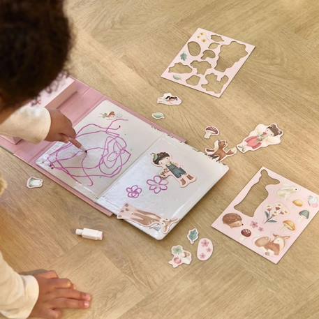 Livre de dessin magnétique rosa fairy garden Rose 4 - vertbaudet enfant 