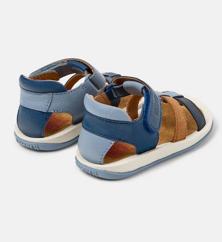 Sandales garçon cuir bicho twins Bleu marron 4 - vertbaudet enfant 