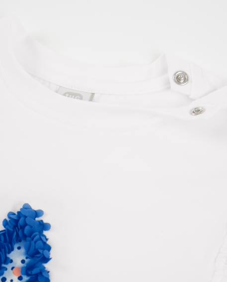 T-shirt pour fille en maille avec étoile texturée Blanc 3 - vertbaudet enfant 