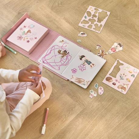 Livre de dessin magnétique rosa fairy garden Rose 5 - vertbaudet enfant 