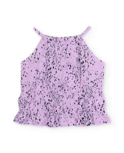 -Top fille en maille avec imprimé à pois