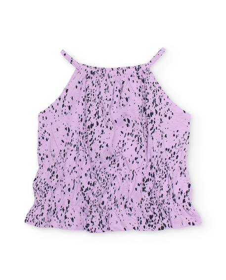 Fille-T-shirt, sous-pull-Top fille en maille avec imprimé à pois